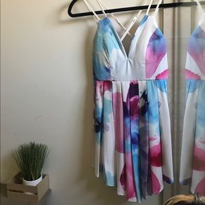 L’atiste By Amy Floral Watercolor Mini Dress